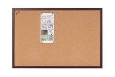 Bi-Silque SF142001659 Earth It Cork Pin Board with Executive Frame – Eco Friendly Natural Cork Lining, 600x450 mm