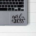 ISEE 360® Girl Boss Trackpad Laptop Motivational Sticker Vinyl Decal Accessories Skin for All Laptops Girls Office Students (Black)