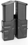 Forcenter Double Magazine Holster, Universal Magazine Holder fits 9mm/.40 Dual Stack Mag, Magazine Pouch with Belt Clip for Glock/S&W/Ruger/Sig Sauer/Taurus/CZ/Walther Upgraded Solid Polymer Material