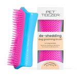 Tangle Teezer | Pet Teezer | De-Shedding and Dog Grooming Brush | Dry Brush or Dog Bath Brush | Blue & Pink