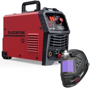 ARCCAPTAIN 55A Plasma Cutter, Non-Touch Pilot Arc High-Frequency Plasma Cutting Machine + ARCCAPTAIN Large View 3.94" x 3.66" True Color Auto Darkening Welding Helmet with Light
