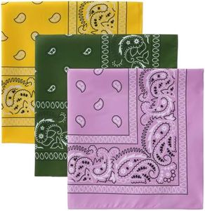 Tough Headwear Large Bandana Headband - Handkerchief Bandanas for Women & Men - Cowboy Scarf & Durag Pack
