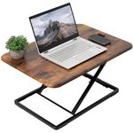 VIVO Ultra-Slim Single Top Height Adjustable Standing Desk Riser, Compact Sit Stand Desktop Converter for Monitor or Laptop, Rustic Vintage Brown, DESK-V001JN