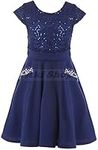 Big Girl Flower Girl Dress Spring Party Formal Casual Sequin Stylish Royal 8 JKS 2197