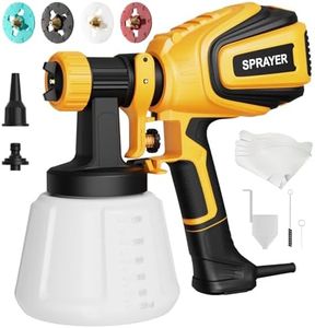 VONFORN Paint Sprayer, 700W HVLP Spray Gun with Cleaning & Blowing Joints, 4 Nozzles and 3 Patterns, Easy to Clean, for Furniture, Cabinets, Fence, Walls, Door, Garden Chairs etc. VF803 Yellow