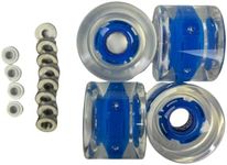 GHOST BOARDS 70mm LED Longboard Wheels - Light Up Wheels for Longboards with ABEC-7 Bearings for Smooth Ride- Bright Skate Wheels Grip Any Surface- Raise Your Ride with Flashy Skate Wheels - Blue
