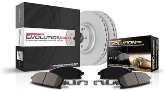 Power Stop CRK1043 Front Coated Brake Rotors and Ceramic Brake Pads Brake Kit For 2003-2012 Honda Accord | 2013-2021 Civic | 2002-2004 CR-V | 2003-2011 Element [Application Specific]