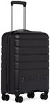 ANTLER - Logo Luggage - Cabin Suitcase - Carry On Suitcase for Travel & Holidays - 55 x 40 x 20 cm - Black - Small Suitcase with 4 Spinner Wheels & Expander Zip - TSA Approved Locks