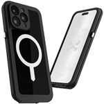 Ghostek Nautical Slim iPhone 15 Pro Max Waterproof Case - Built-in Screen Protector and Camera Protector, Compatible with MagSafe Accessories (6.7 Inch, Black)