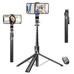 69" Ultra Long Selfie Stick, PEYOU Metal Reinforced Selfie Stick Tripod with Detachable Bluetooth Remote, Portable Super Wide Angle Selfie Stick for iPhone Samsung and Gopro