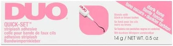 DUO Quick-Set Strong Hold Eyelash Lash Glue - Dark Tone, Waterproof, Fast Drying Strip Lash Adhesive for Black & Brown Lashes, 0.5 oz