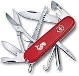 Victorinox Fisherman Swiss Army Pocket Knife, Medium, Multi Tool, 18 Functions, Fish Scaler With Hook Disgorger, Red