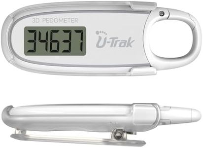 U-Trak 3D Pedometer for Walking with Removable Clip and Carabiner Simple Step Counter for Walking Accurate Clip On Step Tracker for Men Women Kids