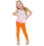 SOFTSAIL Girls Full Lenght Cotton Leggings for Kids I Children Plain Cotton Leggings for School Dance Play Casual Wear I Stretchy Elastic Solid Soft Pants for Kids, 2-13 Years Orange