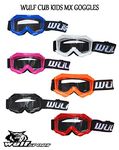 Wulf MOTORBIKE WULFSPORT CUB KIDS JUNIOR GOGGLES Motorcycle Motocross Quad MX ATV Sports Goggles - Blue