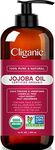 Cliganic USDA Organic Jojoba Oil 16oz with Pump, 100% Pure | Bulk, Moisturizing Oil for Face, Hair, Skin & Nails | Natural Cold Pressed Hexane Free