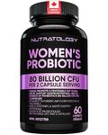 Nutratology® Probiotics for Women | Canadian-Made | 40 Billion CFUs Per Capsule | 80 Billion CFUs Per Serving - Bloating Relief & Digestion - 4 Strains of Women's Probiotic for Gut Health - 60 Count