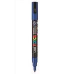 Uniball Posca 3M 0.9-1.3 mm Bullet Shaped Paint Marker Pen | Reversible & Washable Tips | For Rocks Painting, Fabric, Wood, Canvas, Ceramic, Scrapbooking, DIY Crafts | Blue Ink, Pack of 1