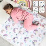 Hygge Sheets Potty Training Bed Pads - 100% Waterproof - Pee Pads for Twin and Toddler Beds - Reusable, Non Slip and Easy to Change at Night - Includes Free Children's E-Book - Rainbow