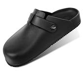 KEMISANT Womens Clogs, Slip on Sandals Nurse Shoes for Womens House Work Garden Work Outdoor Walking(Black-9-10 Women/7-8 Men)