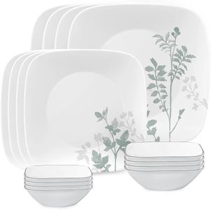 Corelle Vitrelle Amalie Square Dinnerware 16-Piece Set, White