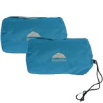 BlueHills Ultra Compact Travel Blankets for Two with Portable Carry Case Case Premium Soft Plush Large Airplane Blankets 2 Pack for Car Plane Train Hotel Layover Peacock -C204-2pk-Teal