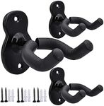 Guitar Wall Mount Wall Hanger 3 Pack Hook Black Metal Guitar Holder for Acoustic Electric Bass Guitar Ukulele Banjo mandolin