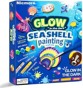 Nicmore Kids Sea Shell Art & Crafts: Glow in The Darkness Painting Kits Crafts for Age 4-6 4-8 8-12 Gift for Boys Girls Art Supplies Activities Toy Gifts for 3 4 5 6 7 8 9 10 11 12 Year Old