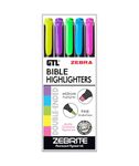 G.T. Luscombe Zebrite Highlighters Set of 5, Chisel Tip, Highlighter Set
