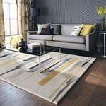 Valley Craft Yellow Wool Handmade Tufted Carpet for Living Room Bedroom Drawing Room Hall and Floor Color Yellow Size 4 X 6 Feet