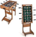 Giantex Folding Foosball Table, 27in Football Table w/ 2 Mini Footballs, Score Keepers, ASTM Certification, Indoor Recreational Soccer Table Game Great for Kids, Family Night, Game Room, Bars, Parties
