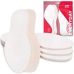 SULPO 4 Pairs of Barefoot Soles Made of Cotton Terry Towelling with Latex Cushioning - Insoles Against Sweat Feet - Shoe Insoles - Deodorant Insoles for Men and Women - 10 UK M / 44 EU