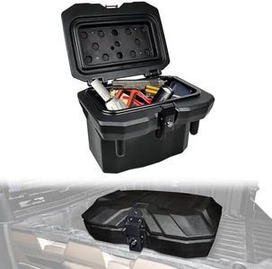 BESTAOO UTV Ranger Bed Storage Box 21L/5.5GAL Compatible with 2016-2025 Polaris Ranger 1000 XP 900 570 500 Solid Bed Cargo Box Rear Trunk Organizer With Lock (Right/Passenger Side)