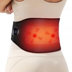 Comfytemp Cordless Heated Back with Massager, Rechargeable Back Heat Pad for Lower Back Soothing, Portable Heating Waist Wrap Belt, 9 Heat 5 Vibration 3 Intensity, APP Control, Gifts for Mom Dad