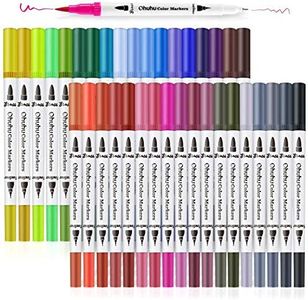 Ohuhu Art Markers Dual Tips Coloring Brush Pen & Fineliner Color Pens, 36 Colors of Permanent Marker Highlighter Pens for Calligraphy Drawing Sketching Coloring Book Bullet Journal Art Projects