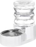 RIZZARI Automatic Pet Waterer, 100% BPA-Free, 4.6L Gravity Stainless Steel Water Dispenser, Large Capacity Water Feeder for Cats and Small and Medium-Sized Dogs (White,Small)