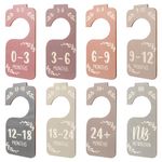 COMNICO 8PCS Wooden Baby Closet Dividers, Colorful Double-Sided Baby Closet Organizer Clothes Hanger Dividers for Newborn to 24 Months Size Clothes Boho Nursery Decor