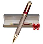 S&R Somit Fancy Pen For Men and Women With Gift Box - Valuable Luxury Pen for Business and Office, Executive Gift for Family & Friends - Special Engraving & Led Decorative Box (RED GOLD)