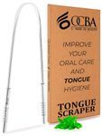 OCBA Tongue Scraper for Oral Health Natural Silver Tongue Cleaner Rustproof Use After Toothbrush for Fresh Breath Stainless Steel (1 Pack) (1 Pack)