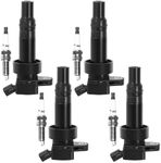 AUTOSAVER88 Ignition Coil Pack Iridium Spark Plug Set of 4 Compatible with Hyundai Accent Veloster Kia Rio Soul 2012-2020 L4 1.6L 1.6