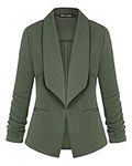 MINTLIMIT Women's Office Blazer Jacket Open Front(Army Green,Size L)