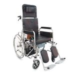 Sahayatha Smart Multipurpose Commode Wheelchair S100 | Inbuilt Toilet and Self Cleaning Assistance | Detachable Arm-rest & Foot-rest | Suitable for Senior Citizens, People with Limited Mobility with 16.9" wide seat