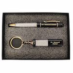 UK EDGE PERSONALIZED DIAMOND PEN SET WITH KEYCHAIN AND NAME ENGRAVED FOR GIFT, WEDDING GIFT, BIRTHDAY GIFT, ANNIVERSARY GIFT