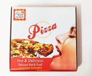 Pyramid Pizza Boxes, 9 X 9 X 1.5 inch, 150 Pcs, Generic Design, Food Grade Coated, Oil Proof, Moisture Proof, Microwavable, Healthy and Eco-Friendly