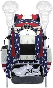 KAVIGOR Lacrosse Bag 65L, Extra Large Lacrosse Gear Backpack with Multi-Pocket Design, Helmet Holder & Ventilated Shoe Compartment