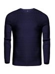 Aoruilia Men's Jumper Knit Sweater - Winter Long Sleeve Knitted Jumpers Soft Crew Neck Long Sleeve Golf Jumper Pullover Tops Striped Knitwear for Men