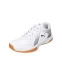 PUMA , Unisex-Adults, Badminton Smash Sprint, White-Black, Indoor Shoe, 9UK, (10930402)