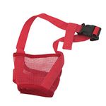 Nema Dog Adjustable Anti Bark Mesh Soft Mouth Muzzle -Red - Medium