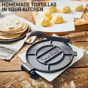 Uno Casa 8-Inch Tortilla Press Kit – Cast Iron, Includes Accessories