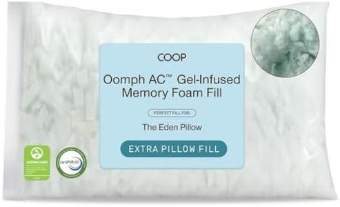 Coop Home Goods Extra Oomph AC Fill, Gel-Infused Memory Foam & Poly Fill, 1/2 Pound Bag, Refill for Eden Memory Foam Pillow, GREENGUARD Gold and CertiPUR-US Certified